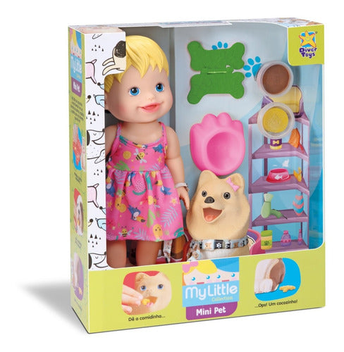 Muñeca Con Mini Mascota Perrito Y Accesorios Divertoys Ik 0