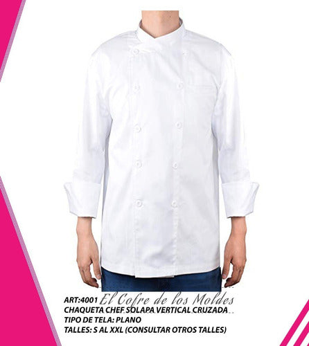 MoldeArte Molde Digital Chaqueta Chef Solapa Vertical Talles S A Xxl 1