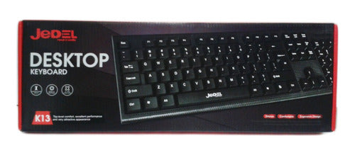 Jedel Standard USB Keyboard in Spanish - Black Wired New 3