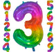 Generic 40cm 16 Inch Rainbow Metallic Number Balloon 3