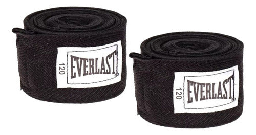 Par De Bandagens Boxe Muay Thai Mma Proteção Everlast 3m 0