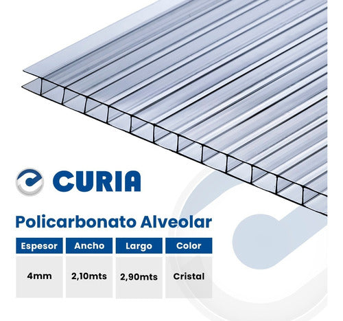 Miolux Policarbonato Alveolar Cristal 4mm 2,10 X 2,90mts Curia 1