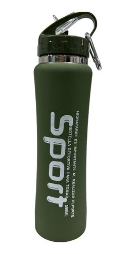 Sport Stainless Steel Thermal Sport Bottle 500ml with Rubberized Thermal Insulation 0