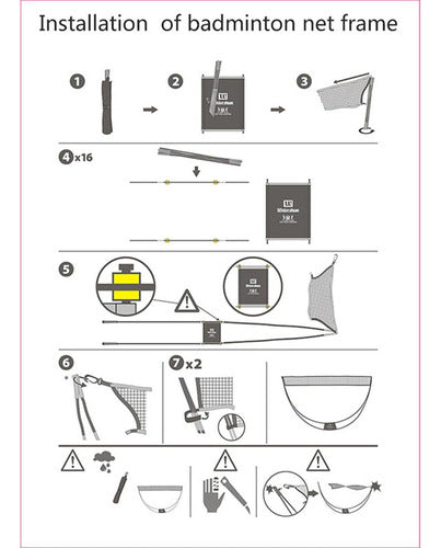 Y Para Qualidade Badminton Net Com Bolsa Armazenamento 7