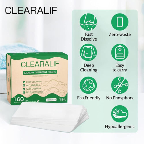 Clearalif Hojas De Detergente Para Ropa De Hasta 160 Cargas 3