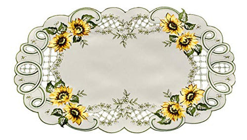 Linen Art And Things Bordado Girasol Mantel O Tapete 11 X 17 0