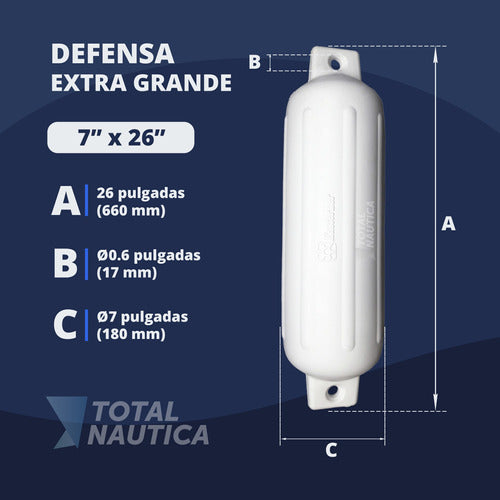 Defensa Náutica Inflable Extra Grande 26x63cm Tw 1