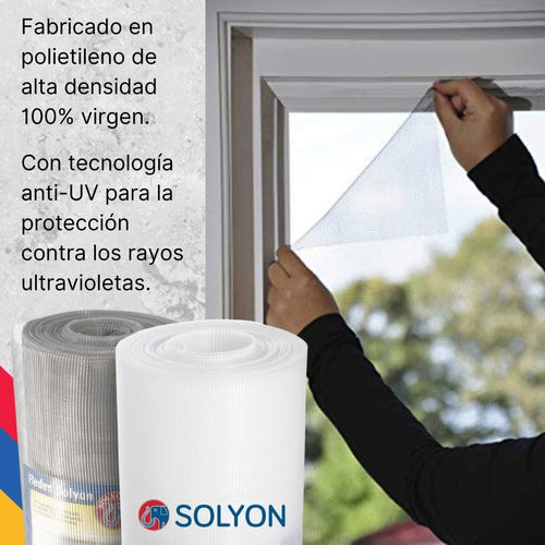 Solyón Mosquitero Red Plástica Traslúcido Ventana Reja 1,20m X 25m 2