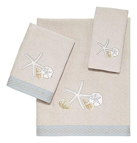 Avanti Linens Seaglass Collection, Embroidered Towel Set 0