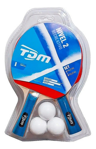 TDM Set 2 Paddles 3 Ping Pong Balls Level 2 Table Tennis 2