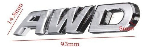 Cromo Awd Emblema Insignia Coche Metal Etiqueta Engomada Eti 4