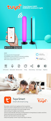 Luz Led Ambiental Rgb Wifi Tuya Smart Veladora 3