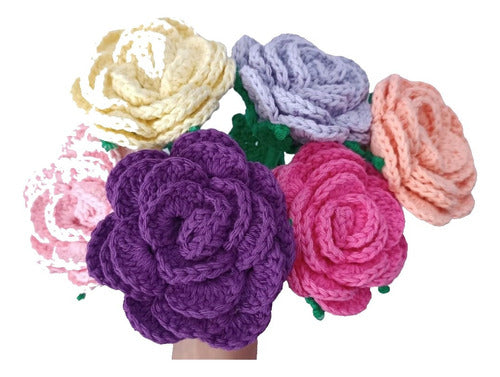 La Loca Sombrerera Ramo De Rosetas En Crochet 0