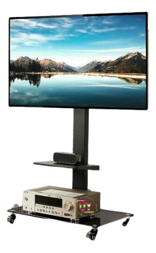 PUY Mobile TV Stand for Monitors 16 to 70' with Wheels 2