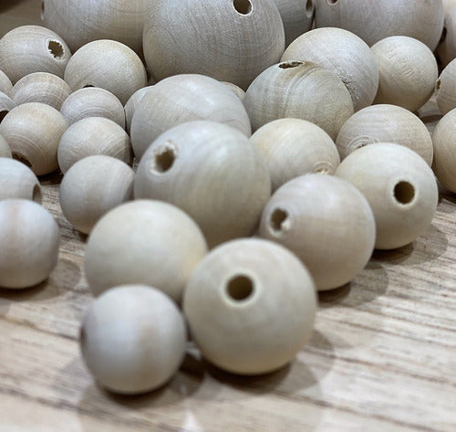20 Wooden Spheres 20mm - Unpainted Wood Balls 1