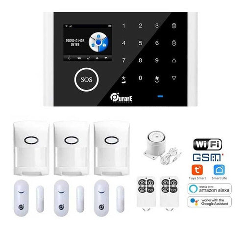 Purare Technologic Wireless Alarm Kit for Home and Business GSM 3G with 6 Sensors and Accessories 0