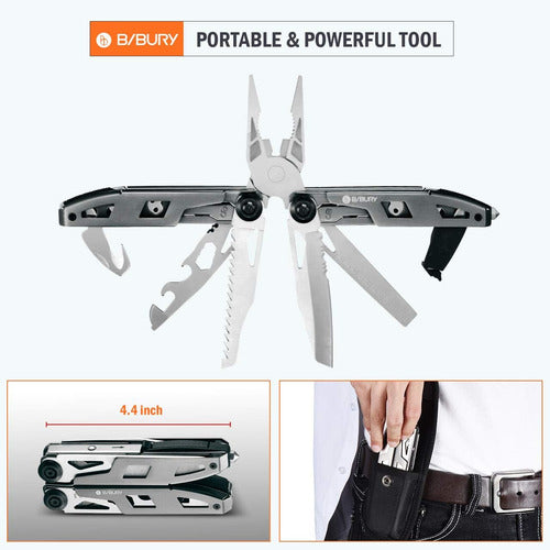 Bibury Titanium Multitool Pliers, 18 in 1 6