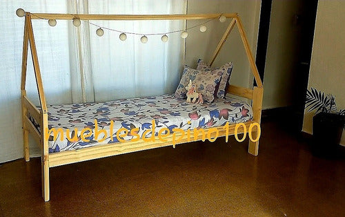 Children's Solid Pine Bed Montessori Style 0