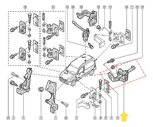 Renault Limitador Puerta Kangoo Hasta 2017 Original 1