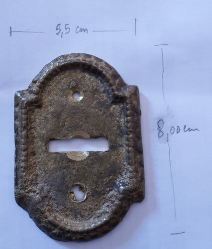 Antiguo Herraje De Bronce Tapa Llave Para Puerta De Calle 1