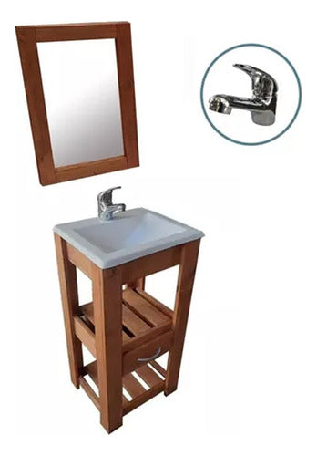 Novo Hogar Vanity Base 50cm with Sink+Drawer+Faucet+Mirror 6