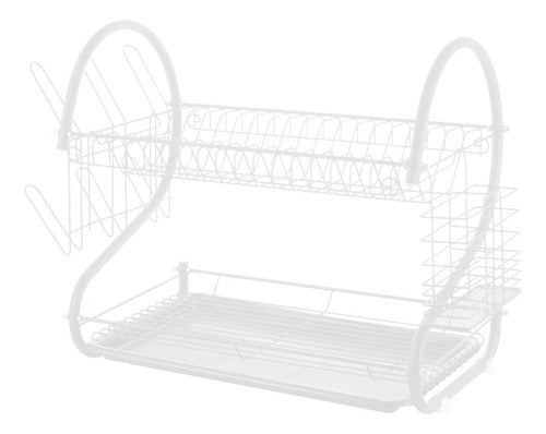 Utile Dish Rack 2-Tier S Shape with White Drip Tray for Table 0