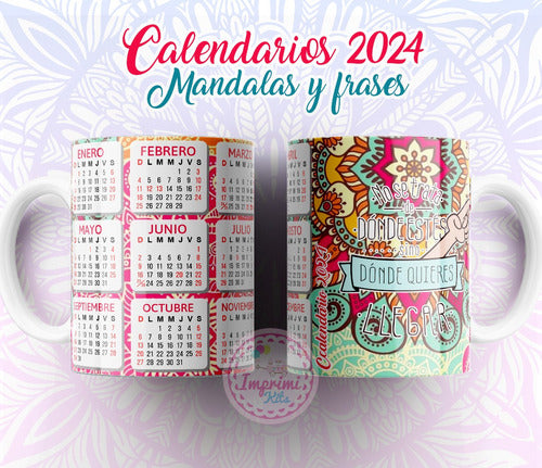 Plantillas Sublimar Tazas Calendarios Mandalas Frases Diseño 3