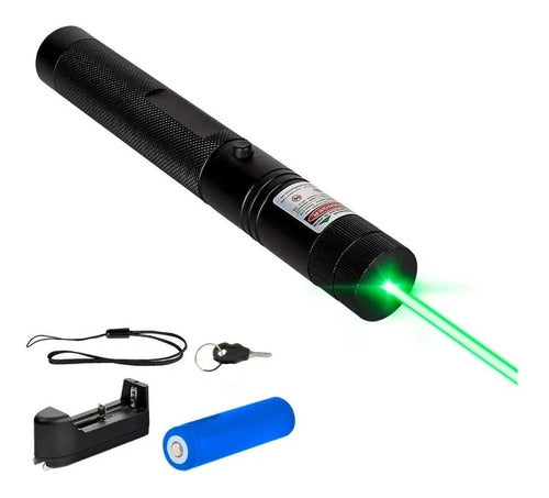 Professional Green Laser Pointer 100mW Rechargeable Battery with Key 0