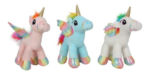 Woody Toys Unicorn Plush 25cm with Glittering Wings and Body 80165 11