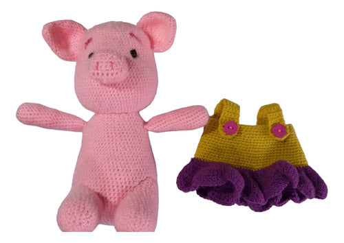 Artesanias con Sofy Chanchita, Amigurumi Hipoalergénico, Con Vestido Desmontable 6