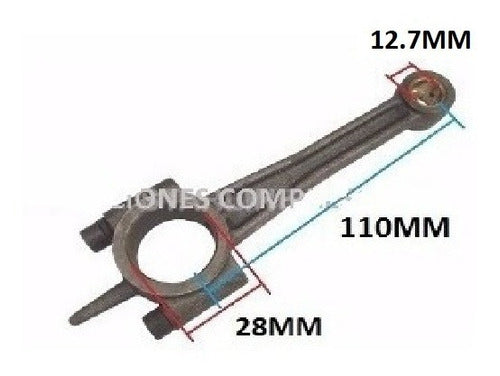 Gamma G2803 Compressor Connecting Rod 2HP 100 Lts 12.7x28x110 0