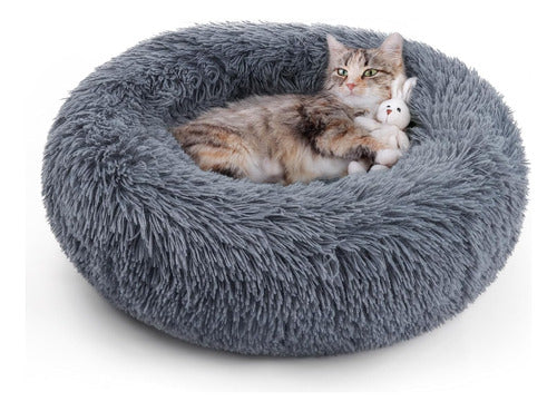 Cama Para Gatos Pequeños, 51cm Diámetro, Suave Y Lavable 0