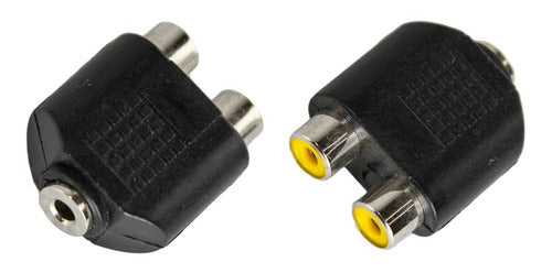 3 Adapter 2 RCA Female to 3.5mm Female Mini Plug TV Htec 0
