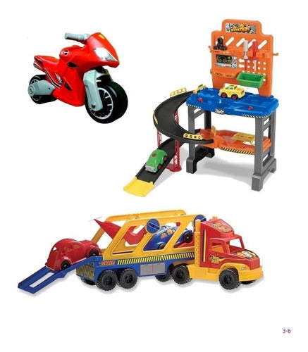 Soft Play Area 3.6 Playpen + Truck + Workstation + Motorcycle by Vegui 0