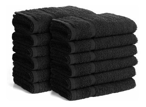 LeviBlanc Toalla Peluquería 100% Algodón 44x70 Cm Negra Pack X5 0