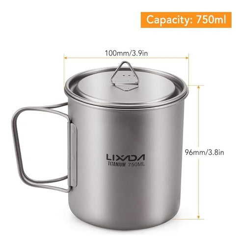 Lixada Ultra Light Titanium Cooking Pot for Trekking 750 ml 1