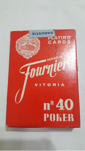 Fournier Vitoria 40 Antique Red Poker Deck 1