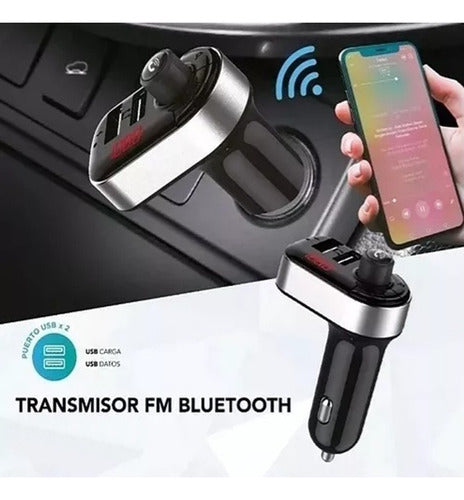 Bluetooth Hands-Free FM Transmitter Receiver USB Charger 3