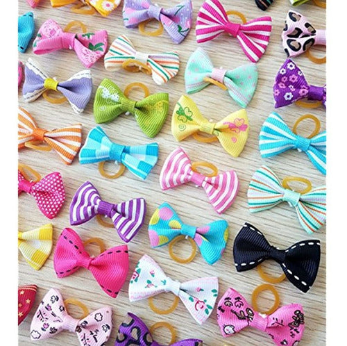 Pet Show Small Dog Hair Topknot Bows with Bands 1