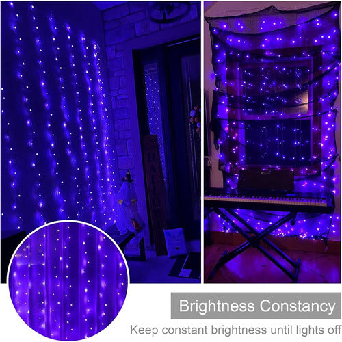 Weillsnow 300 LED Outdoor Curtain Lights, 9.8ftx6.6ft Conectable 3