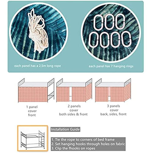 Teanea - Cortinas Inferiores Para Literas, Tela De Privacida 2