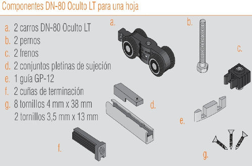 Ducasse Set Carros Puerta Divisorias | DN-80 Oculto LT 2