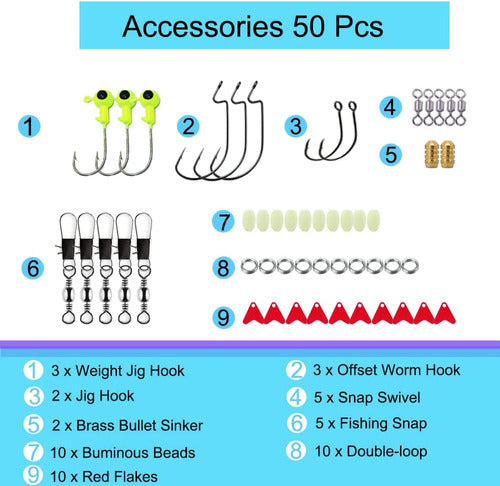 Kit Pesca Señuelos Cebos Accesorios 94 Piezas Regalo Papá! 4