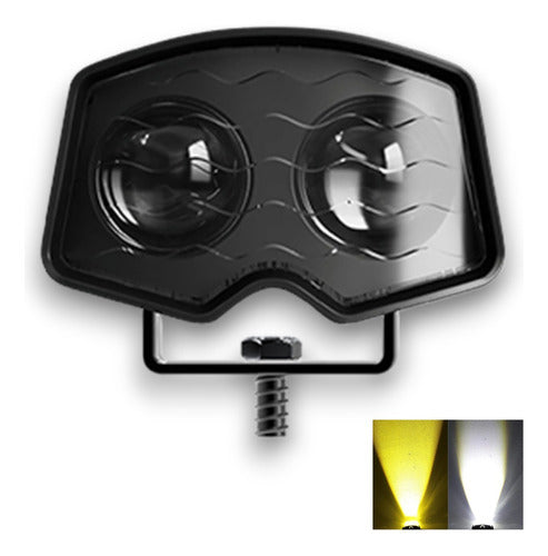 Lux Led Double Lens Amber and White 4x4 Motorcycle UTV Quad LED Headlight 0