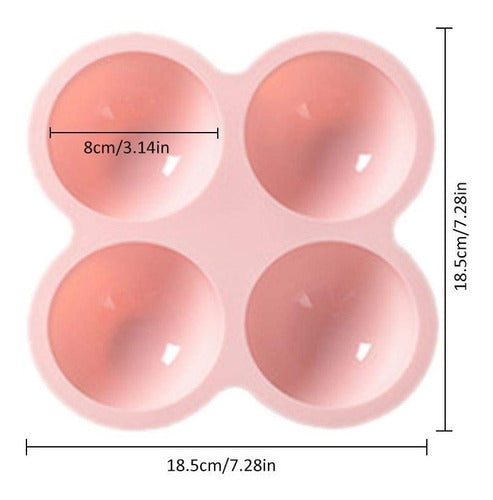 Florida-Home Silicone Mold for 4 Semi-Spheres 8 cm Ø Each 3