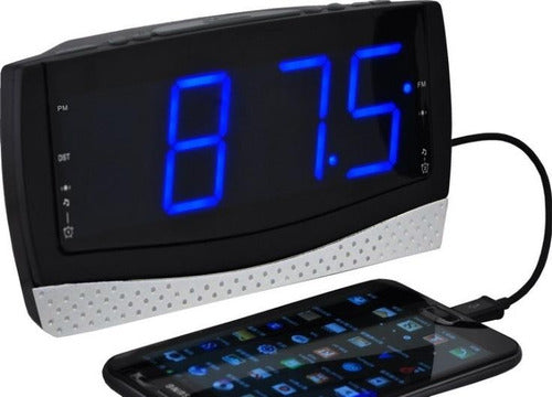 Daewoo Radio Clock Alarm FM Radio with LED Display USB AUX 1