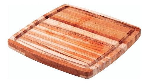 Set of 6 Square Wood Plates for BBQ and Camping - Reinforced 1
