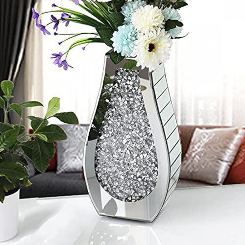 ALLARTONLY Silver Crush Diamond Mirror Vase 2