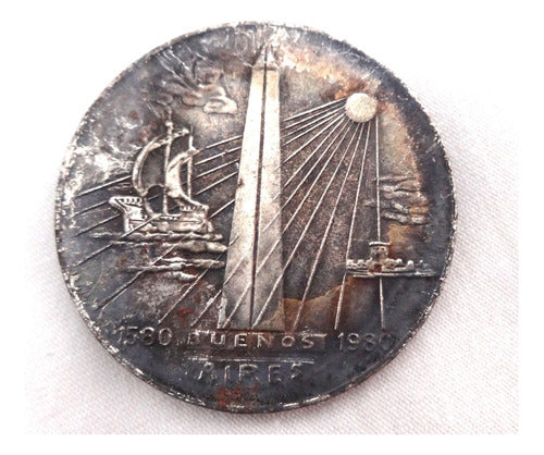 Medalla Antigua Caba Ciudad Bienos Aires Obelisco 1980 Metal 0