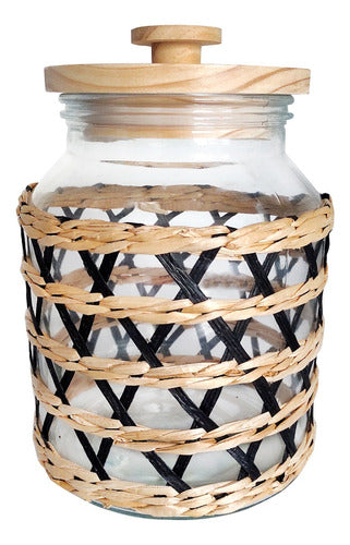 Compranet Glass Jar with Wooden Lid, 3 Liters - 13090 0